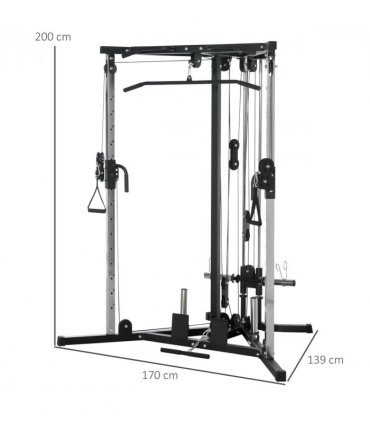 SPORTNOW Home Gym Machine, 15-Position Adjustable Training Workout Station