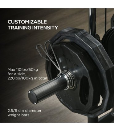 SPORTNOW Home Gym Machine, 15-Position Adjustable Training Workout Station
