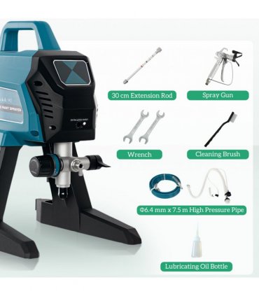 HOMCOM Airless Paint Sprayer, Wall Spray Gun for DIY Painting, 200 Bar