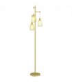 HOMCOM Industrial 3-Light Floor Lamp Dimmable Standing Lamp, Gold