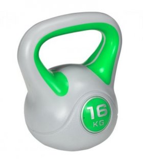 SPORTNOW 16kg Kettle Bell with Handle for Home Gym, Green and Grey