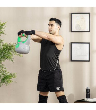 SPORTNOW 16kg Kettle Bell with Handle for Home Gym, Green and Grey