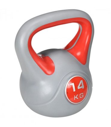 SPORTNOW 14kg Kettle Bell with Handle for Home Gym, Red and Grey