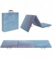 HOMCOM 6FT Foldable Gymnastics Mat, Tri-Fold 2" Thick Crash Mat, Blue
