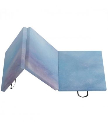 HOMCOM 6FT Foldable Gymnastics Mat, Tri-Fold 2" Thick Crash Mat, Blue
