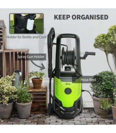 Outsunny 2200W Power Washer 170 Bar Pressure with Adjustable Nozzle