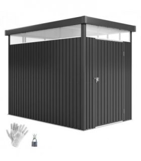 Outsunny 5.3 x 8.5ft Galvanised Steel Garden Shed with Roof Windows