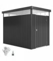 Outsunny 5.3 x 8.5ft Galvanised Steel Garden Shed with Roof Windows