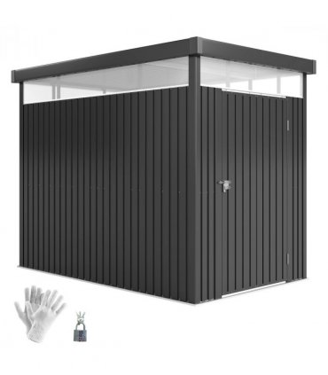 Outsunny 5.3 x 8.5ft Galvanised Steel Garden Shed with Roof Windows