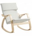 HOMCOM Comfortable Relax Rocking Chair with High Back, Cream White