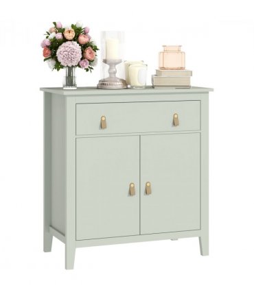 HOMCOM Sideboard with Drawer, Adjustable Shelf for Living Room, Light Green