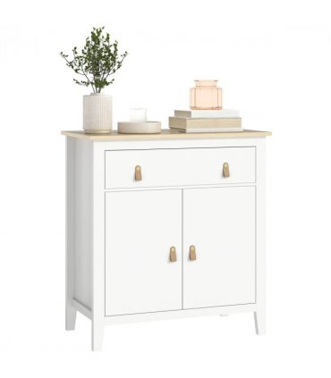 HOMCOM Sideboard with Drawer, Adjustable Shelf for Living Room, White