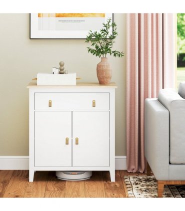 HOMCOM Sideboard with Drawer, Adjustable Shelf for Living Room, White