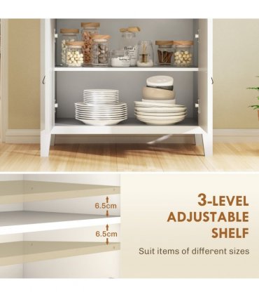 HOMCOM Sideboard with Drawer, Adjustable Shelf for Living Room, White