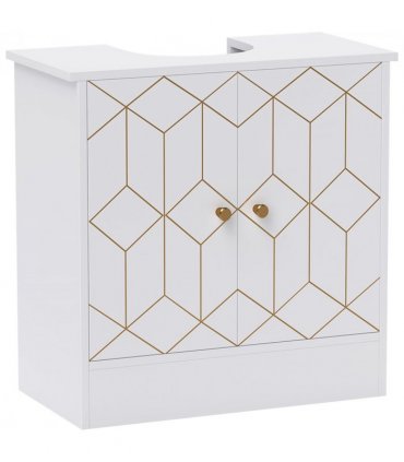 HOMCOM Bathroom Under Sink Cabinet for Basin with or without Pedestal White