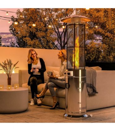 Outsunny 11 KW Gas Patio Heater, Propane Heater with Tip-Over Switch, Silver