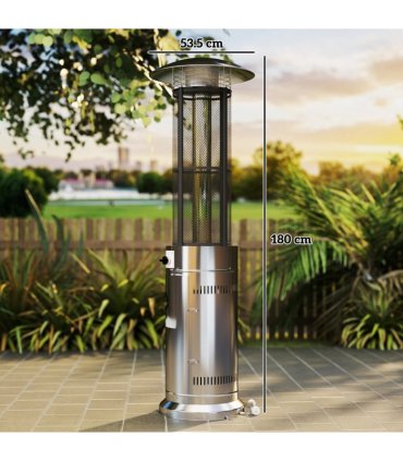 Outsunny 11 KW Gas Patio Heater, Propane Heater with Tip-Over Switch, Silver