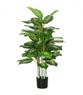 HOMCOM Artificial Evergreen Tree Fake Plant in Pot Indoor Outdoor Decor