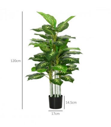 HOMCOM Artificial Evergreen Tree Fake Plant in Pot Indoor Outdoor Decor