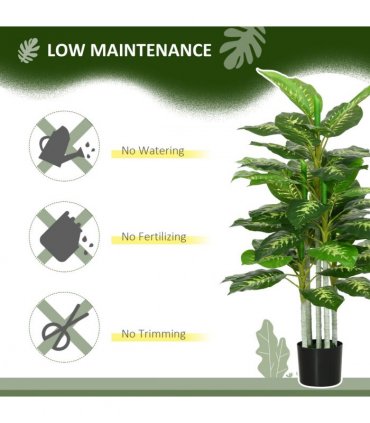 HOMCOM Artificial Evergreen Tree Fake Plant in Pot Indoor Outdoor Decor