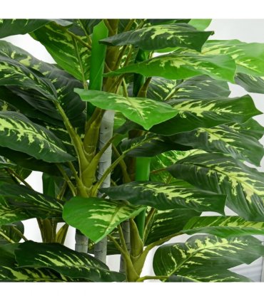 HOMCOM Artificial Evergreen Tree Fake Plant in Pot Indoor Outdoor Decor