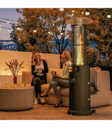 Outsunny 11 KW Gas Patio Heater, Propane Heater with Tip-Over Switch, Black