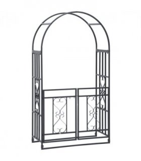 Outsunny Metal Garden Arch with Double Gate, Garden Arbor Climbing Plants