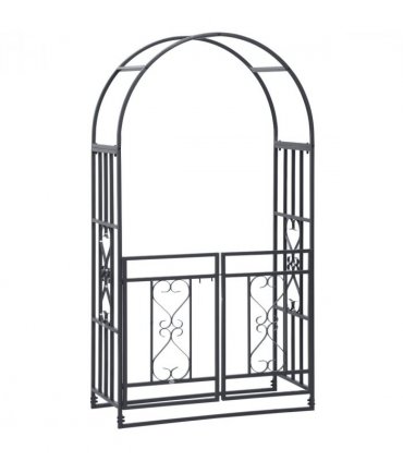 Outsunny Metal Garden Arch with Double Gate, Garden Arbor Climbing Plants