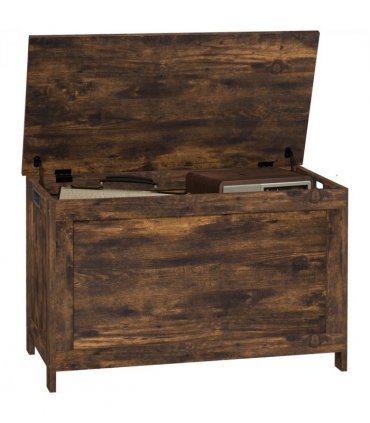 HOMCOM Storage Chest with 2 Safety Hinges, Storage Bench for Living Room