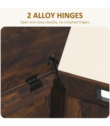 HOMCOM Storage Chest with 2 Safety Hinges, Storage Bench for Living Room