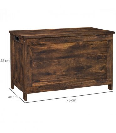 HOMCOM Storage Chest with 2 Safety Hinges, Storage Bench for Living Room