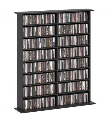 HOMCOM CD Storage Unit DVD Tower Blu-ray Storage Shelf for Office, Black