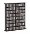 HOMCOM CD Storage Unit DVD Tower Blu-ray Storage Shelf for Office, Black