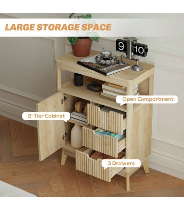HOMCOM Modern Sideboard Storage Cabinet for Living Room Dining Room Bedroom