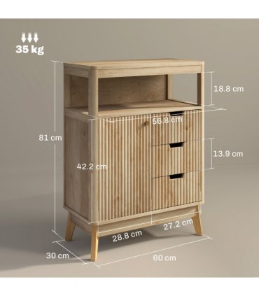 HOMCOM Modern Sideboard Storage Cabinet for Living Room Dining Room Bedroom
