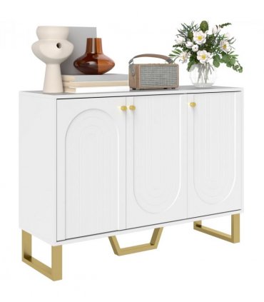 HOMCOM Sideboard with Adjustable Shelves & Doors for Living Room, White