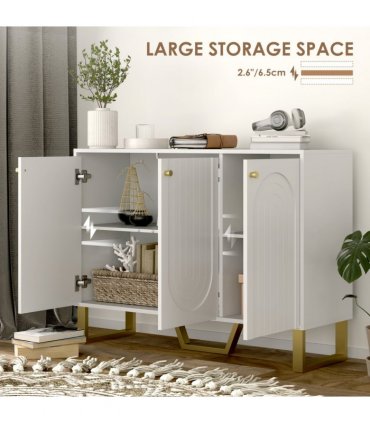 HOMCOM Sideboard with Adjustable Shelves & Doors for Living Room, White