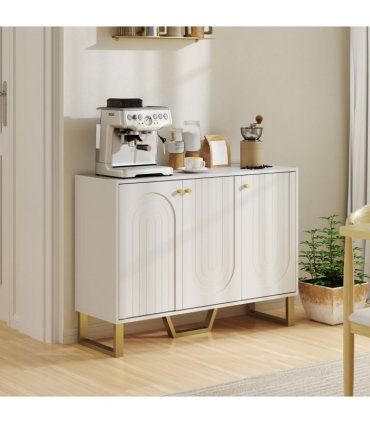 HOMCOM Sideboard with Adjustable Shelves & Doors for Living Room, White