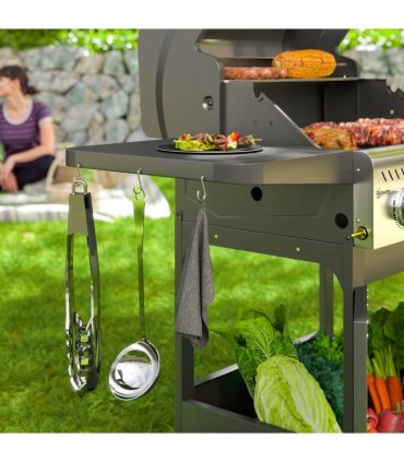 Outsunny 3 Burner Propane Gas BBQ Grill with See-through Lid and Thermometer