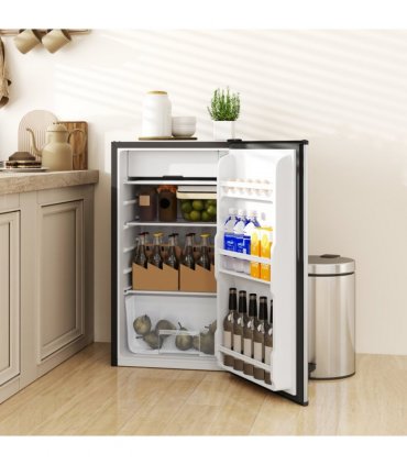 HOMCOM 91L Freestanding Under Counter Fridge Silver Tone