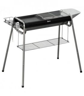 Outsunny Charcoal BBQ Grill with Griddle Plate, Black