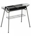 Outsunny Charcoal BBQ Grill with Griddle Plate, Black
