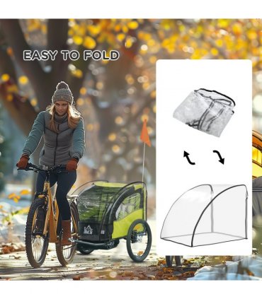 HOMCOM Baby Bike Trailer Cover, Bicycle Trailer Storage Cover Anti Dust Rain