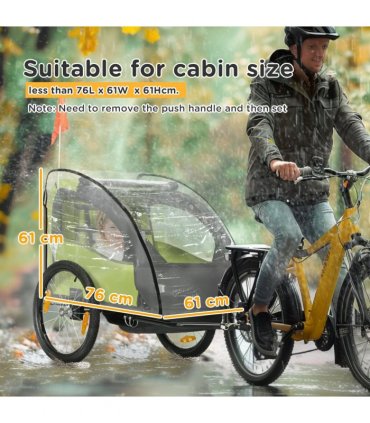 HOMCOM Baby Bike Trailer Cover, Bicycle Trailer Storage Cover Anti Dust Rain