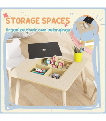 AIYAPLAY 3-Piece Toddler Table and Chairs Set for Nursery, Playroom