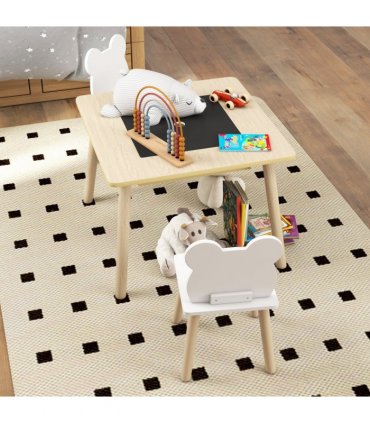 AIYAPLAY 3-Piece Toddler Table and Chairs Set for Nursery, Playroom