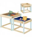 AIYAPLAY 2 PCS Wooden Sandpits, Sand and Water Play Tables with Bottom Liner