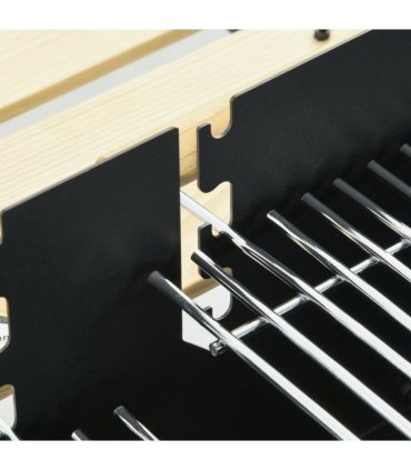Outsunny Charcoal BBQ Grill with Side Table, Storage Shelf and Wheels