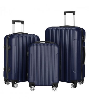 3 Pcs Suitcase Lightweight ABS Carry-on Hand Luggage 4 Spinner Wheels Trolley Case