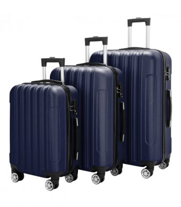 3 Pcs Suitcase Lightweight ABS Carry-on Hand Luggage 4 Spinner Wheels Trolley Case